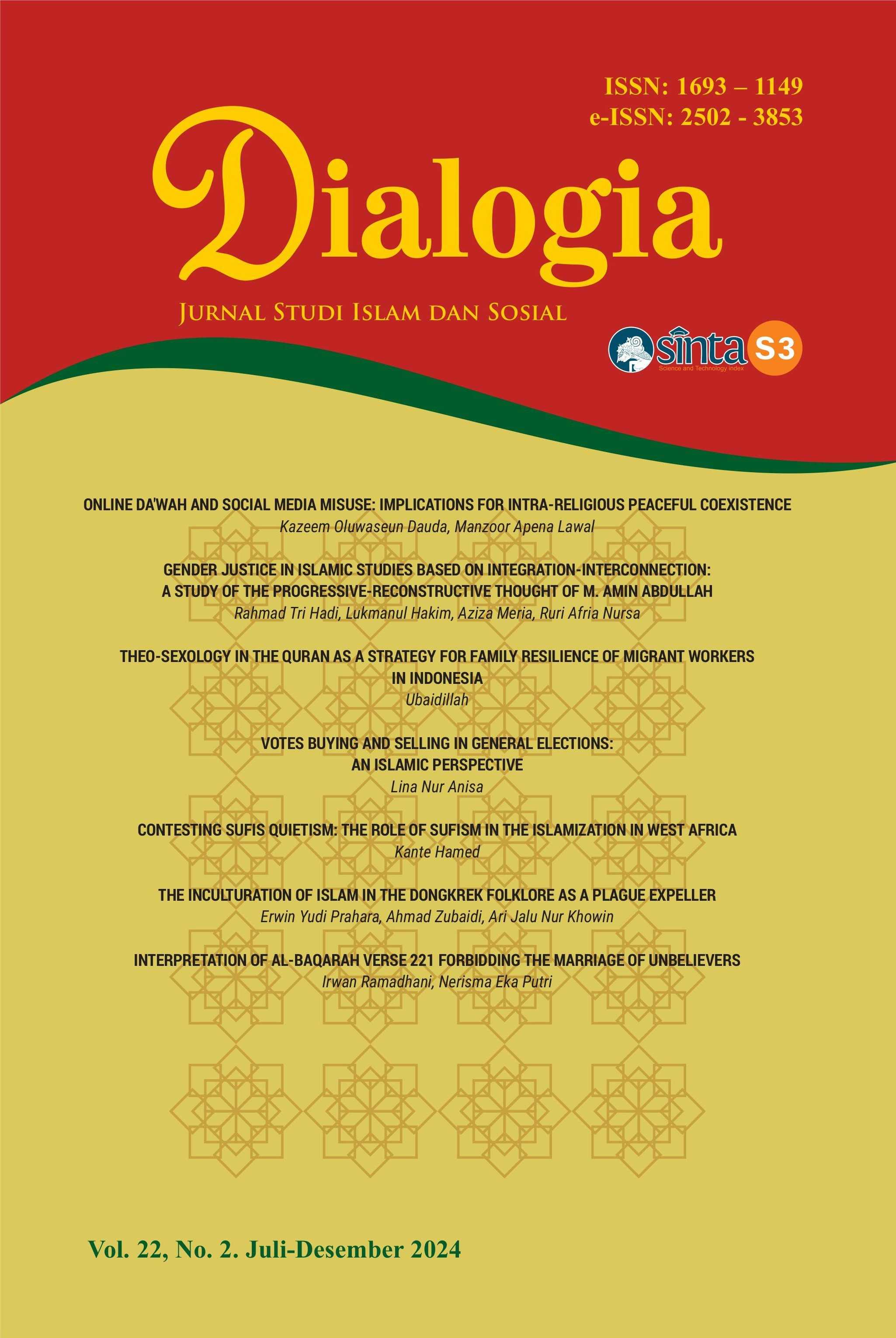 					View Vol. 24 No. 01 (2026): DIALOGIA: JURNAL STUDI ISLAM DAN SOSIAL (IN PROCESS)
				