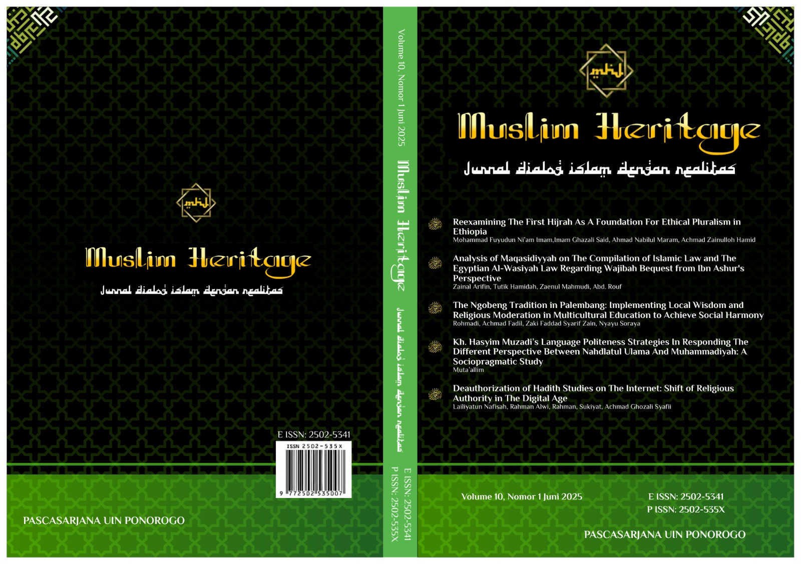 					View Vol. 10 No. 1 (2025): Muslim Heritage: Jurnal Dialog Islam dengan Realitas
				