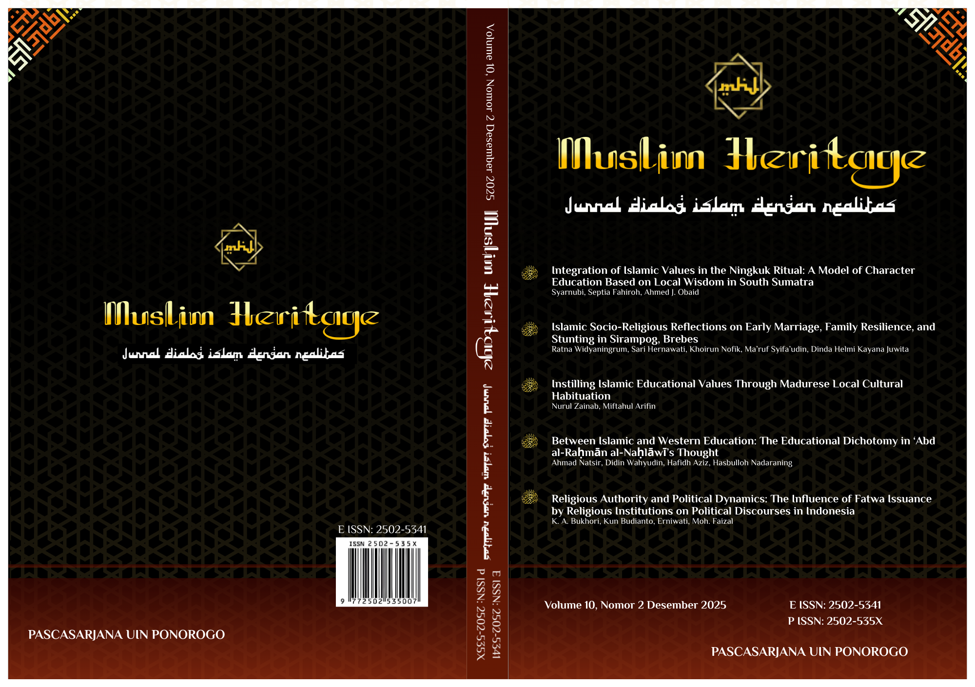 					View Vol. 10 No. 2 (2025): Muslim Heritage: Jurnal Dialog Islam dengan Realitas
				